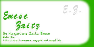 emese zaitz business card